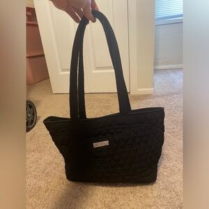 Vera Bradley quilted black zipper tote bag purse